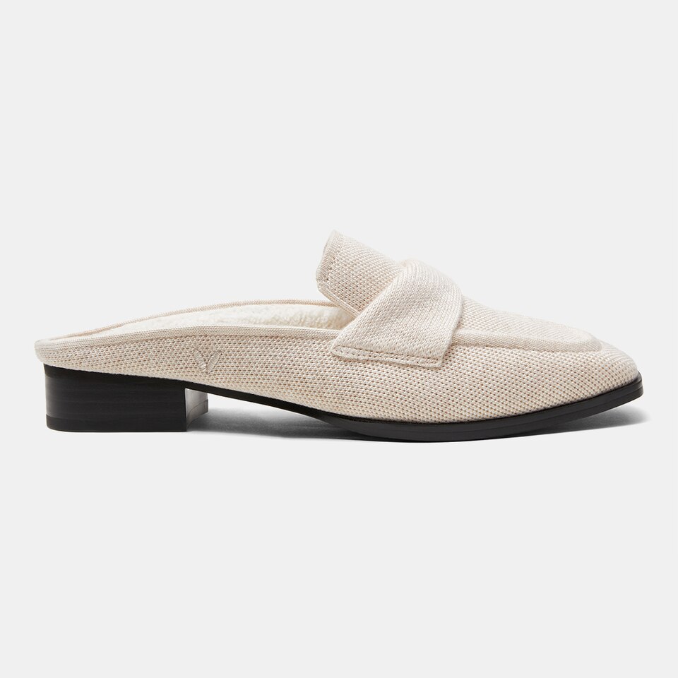 Olivia Square-toe Mules in Cream Ivory | Women's Sustainable and Stylish Shoes | VIVAIA