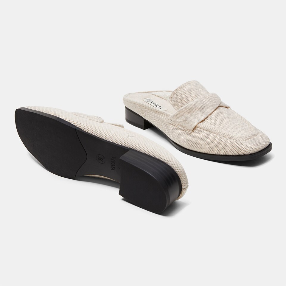 Olivia Square-toe Mules in Cream Ivory | Women's Sustainable and Stylish Shoes | VIVAIA