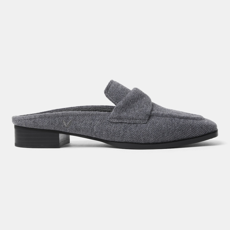 Olivia Square-toe Mules in Rich Grey | Women's Sustainable and Stylish Shoes | VIVAIA