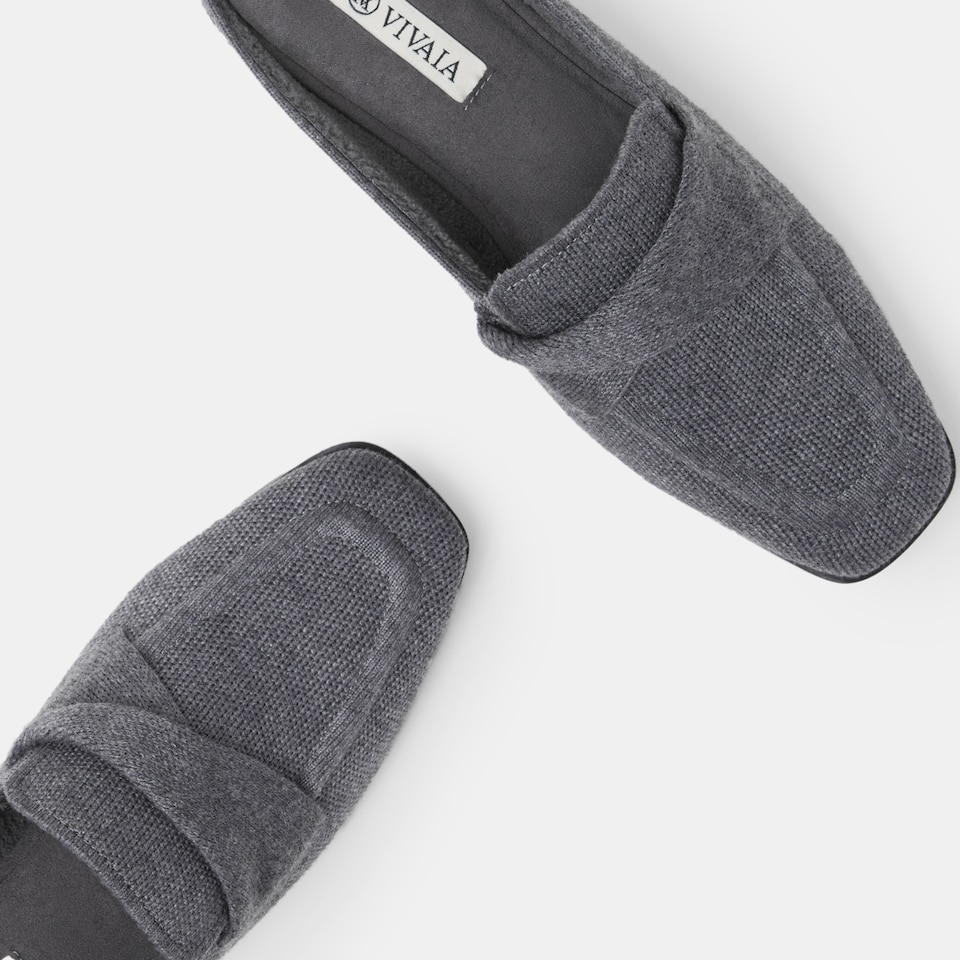 Olivia Square-toe Mules in Rich Grey | Women's Sustainable and Stylish Shoes | VIVAIA