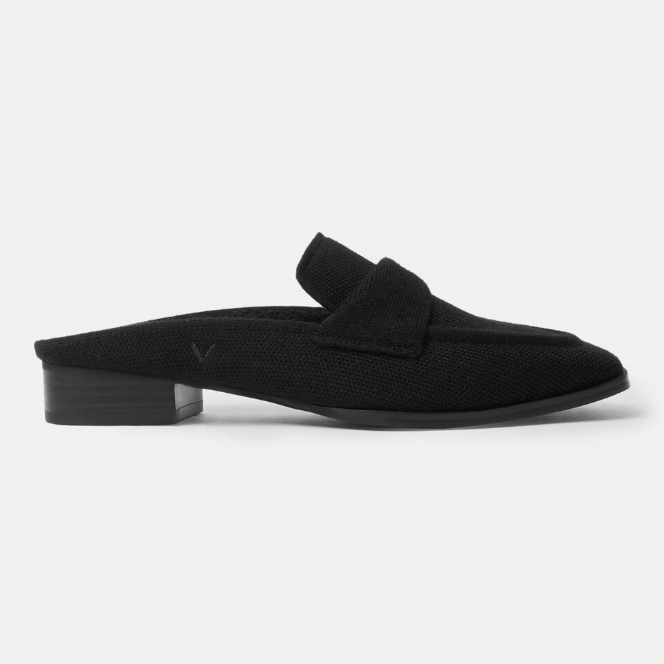Olivia Square-toe Mules in Solid Black | Women's Sustainable and Stylish Shoes | VIVAIA