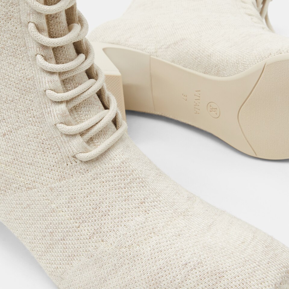 Isabel Square-toe Wool Ankle Boots in Cream Ivory | Women's Sustainable and Stylish Shoes | VIVAIA