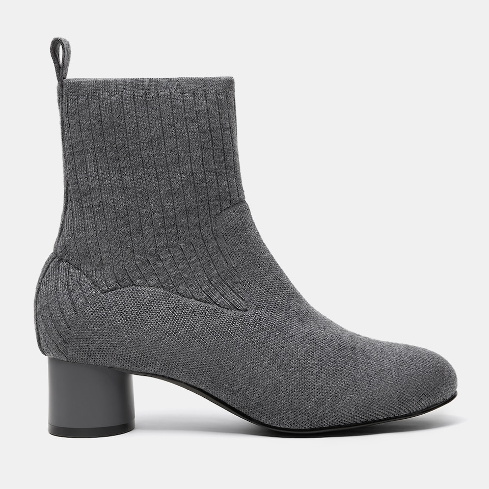 Zoe Round-toe Wool Ankle Boots in Rich Grey | Women's Sustainable and Stylish Shoes | VIVAIA