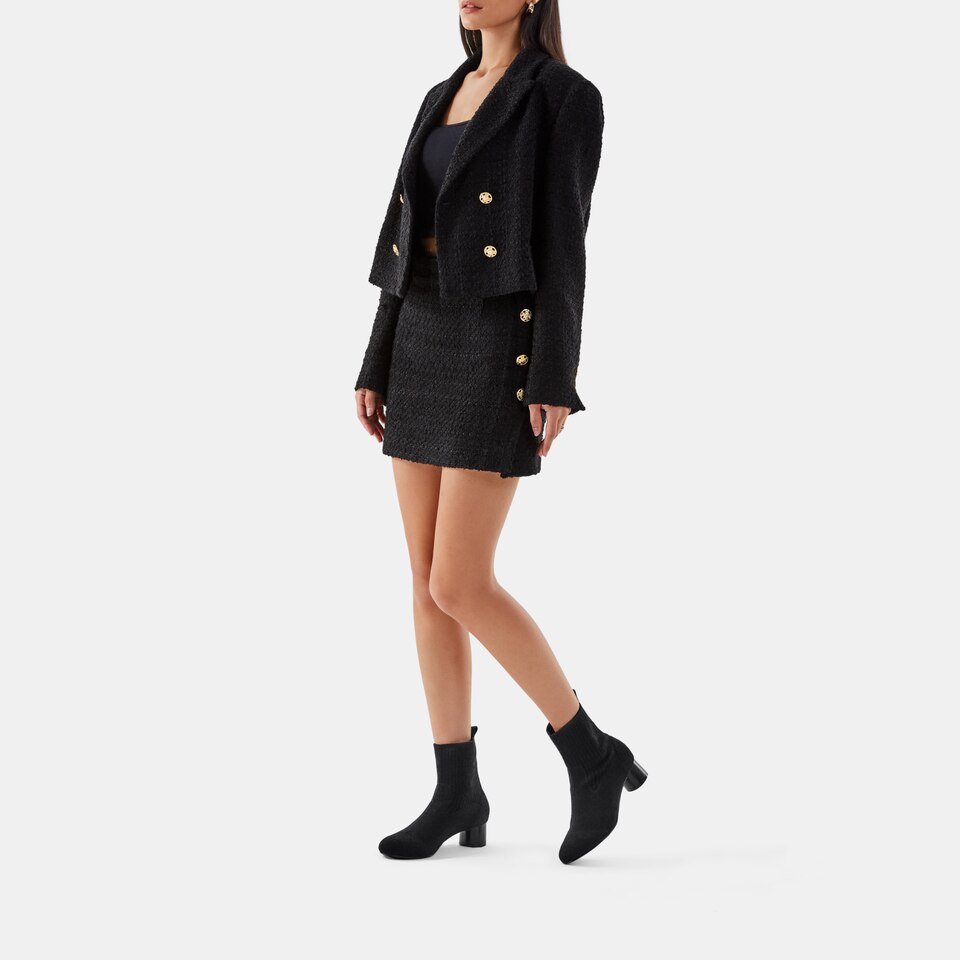 Zoe Round-toe Wool Ankle Boots in Black | Women's Sustainable and Stylish Shoes | VIVAIA