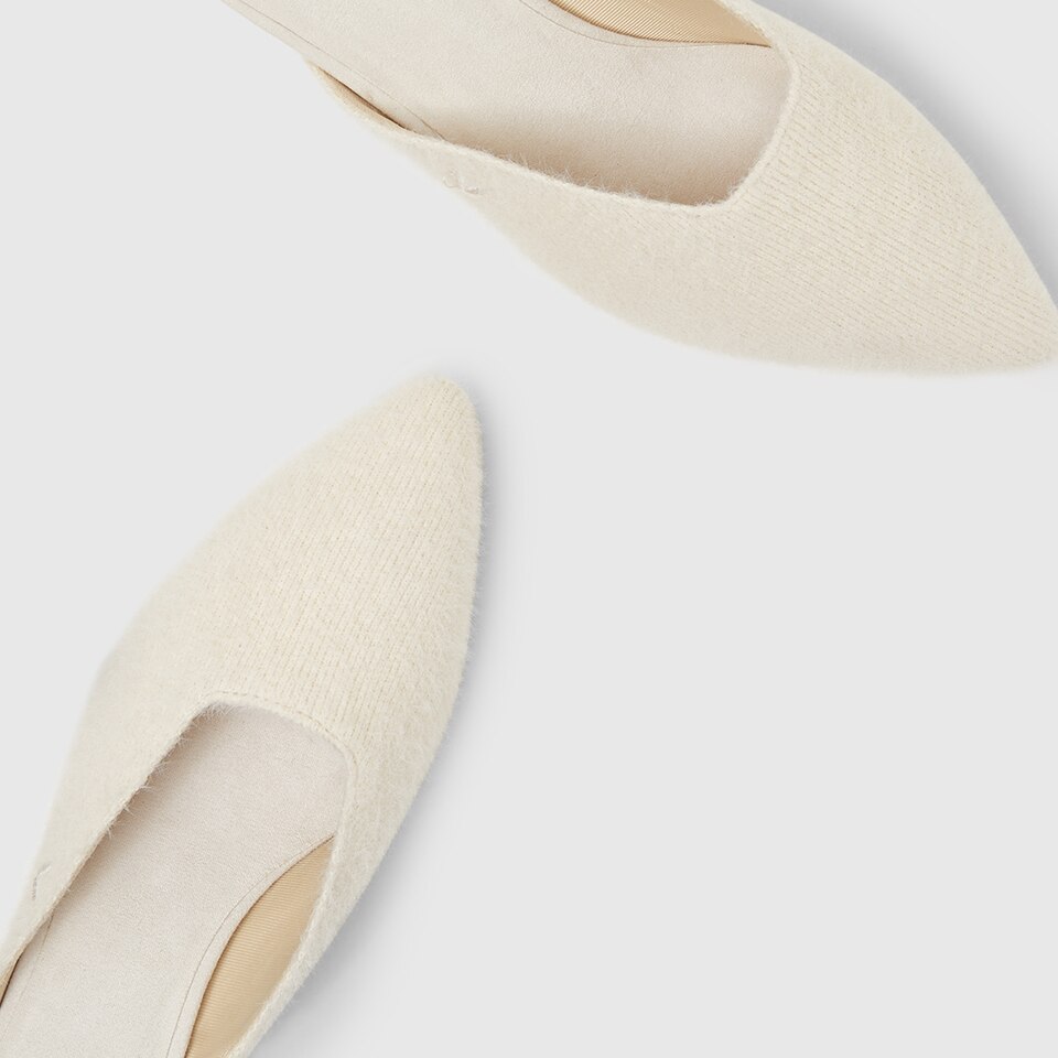 Karen Pointy Mules in Cream Ivory | Women's Sustainable and Stylish Shoes | VIVAIA