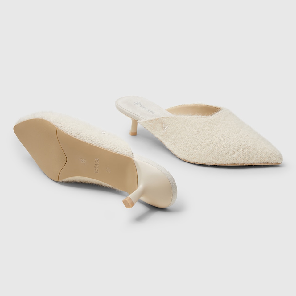 Karen Pointy Mules in Cream Ivory | Women's Sustainable and Stylish Shoes | VIVAIA
