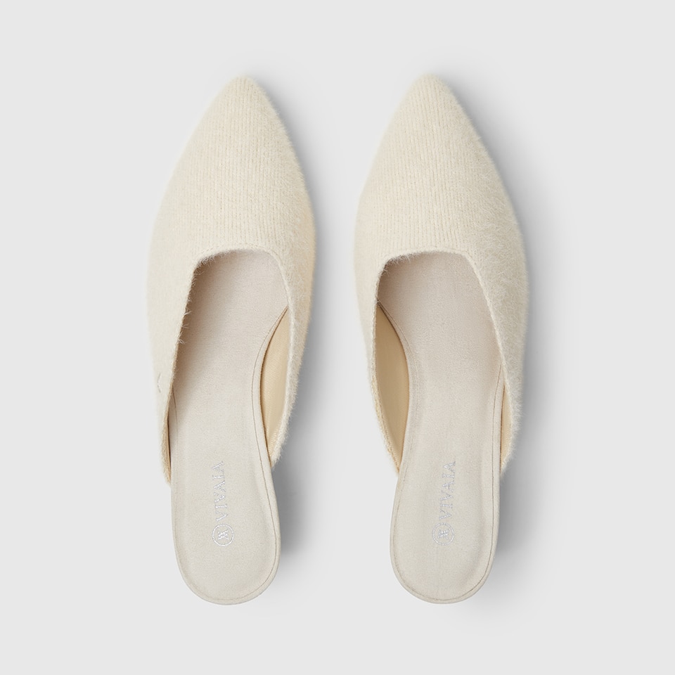 Karen Pointy Mules in Cream Ivory | Women's Sustainable and Stylish Shoes | VIVAIA