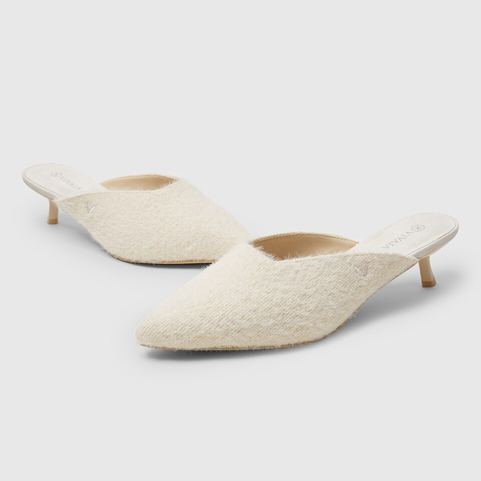 Karen Pointy Mules in Cream Ivory | Women's Sustainable and Stylish Shoes | VIVAIA