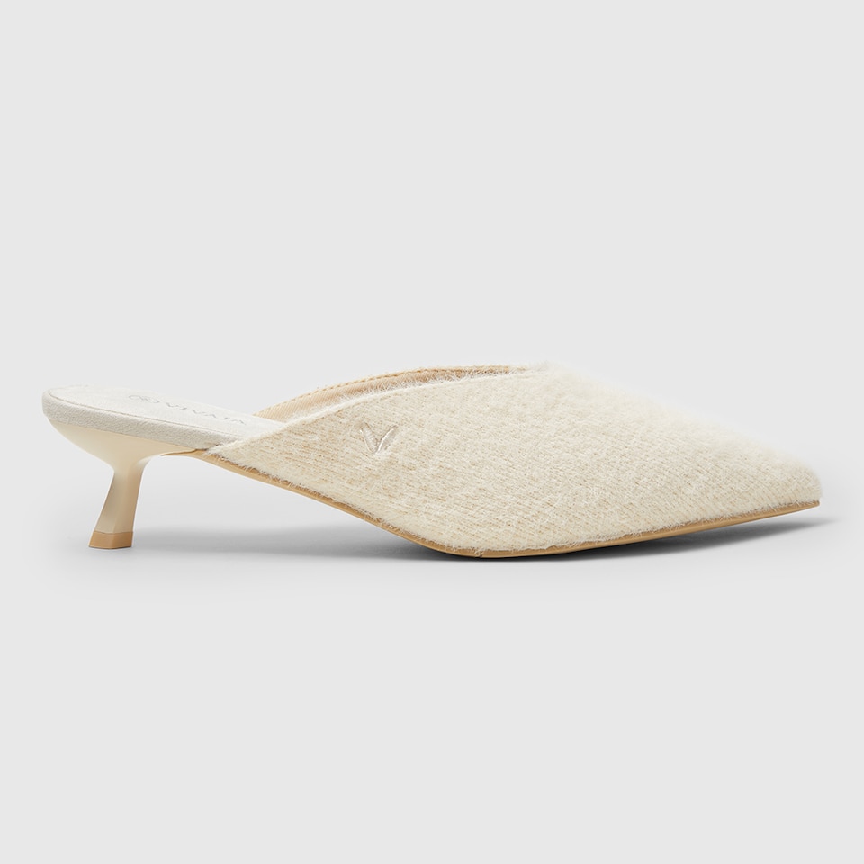 Karen Pointy Mules in Cream Ivory | Women's Sustainable and Stylish Shoes | VIVAIA