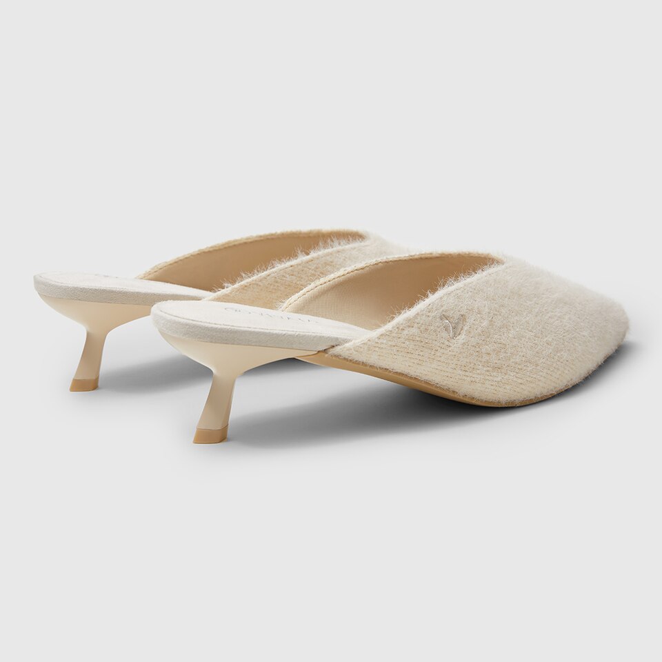 Karen Pointy Mules in Cream Ivory | Women's Sustainable and Stylish Shoes | VIVAIA