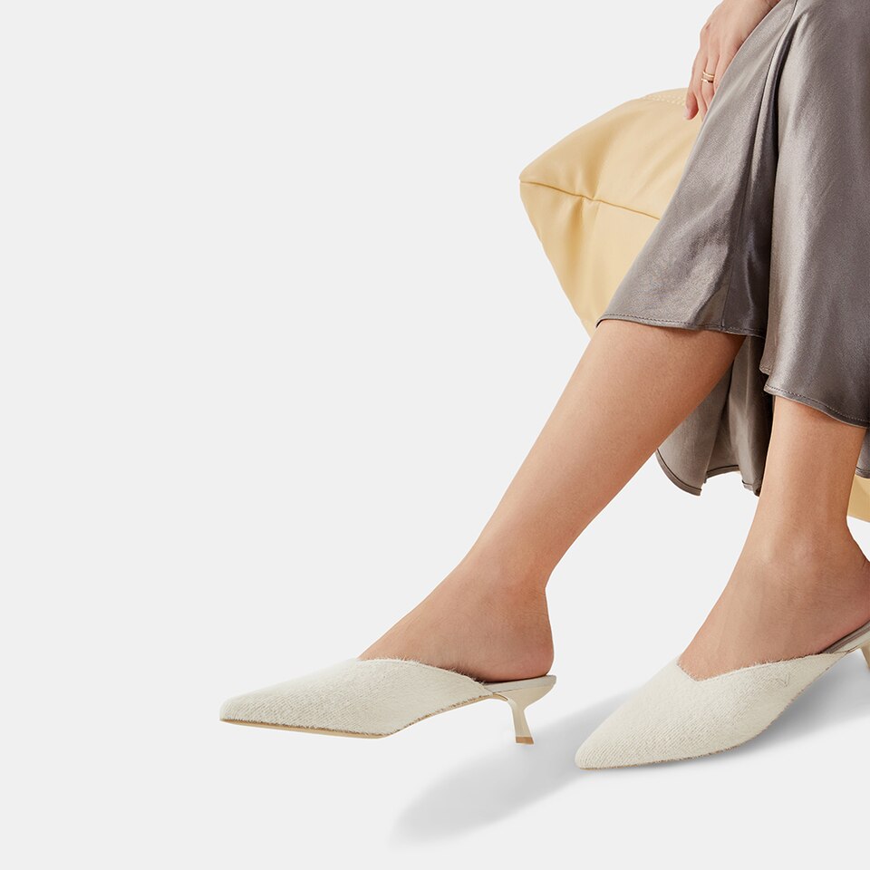 Karen Pointy Mules in Cream Ivory | Women's Sustainable and Stylish Shoes | VIVAIA