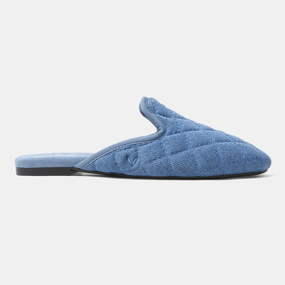 Sherry Round-toe Mules in Denim Blue | Women's Sustainable and Stylish Shoes | VIVAIA