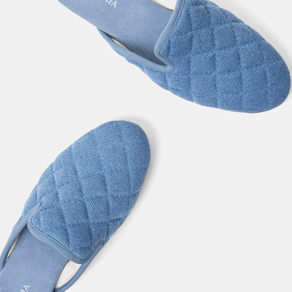 Sherry Round-toe Mules in Denim Blue | Women's Sustainable and Stylish Shoes | VIVAIA