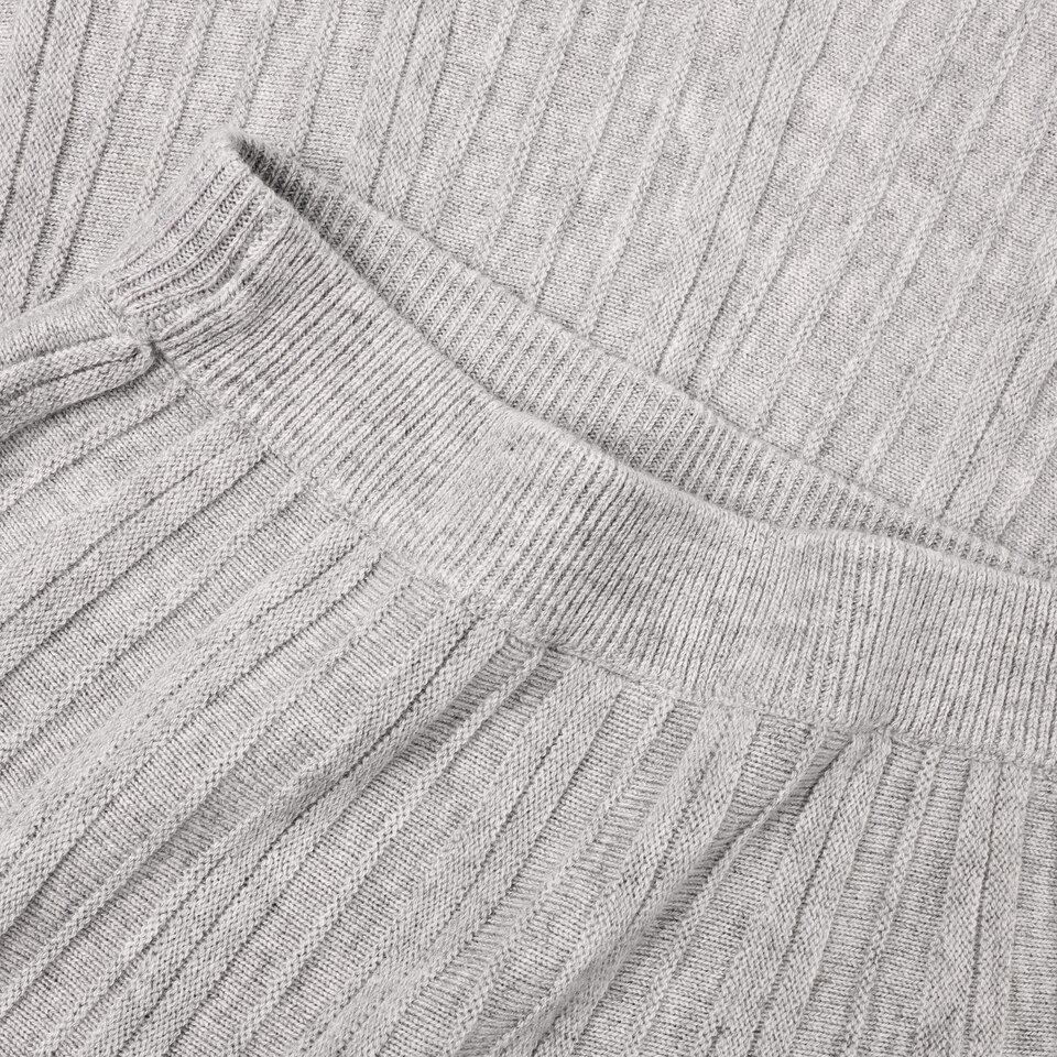 Gaia Merino Wool Midi Skirt in Dapple Grey | Women's Organic, Sustainable and Stylish Knitwears | Clothing | VIVAIA