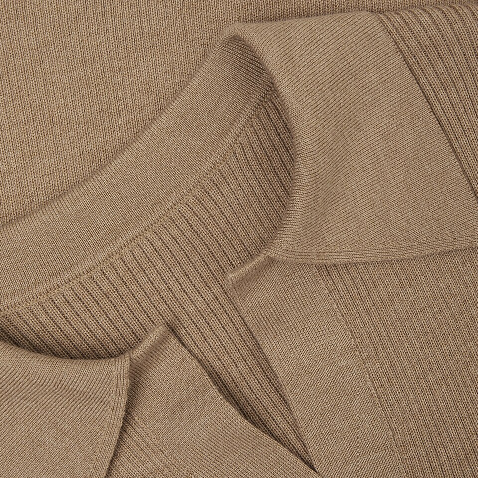 Gemini Merino Wool Shirt in Khaki Brown | Women's Organic, Sustainable and Stylish Knitwears | Clothing | VIVAIA