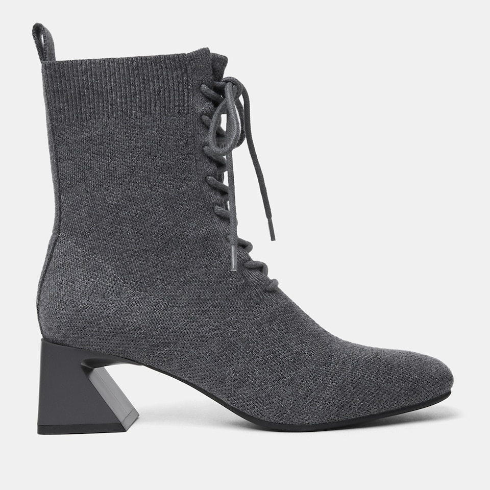 Isabel Square-toe Wool Ankle Boots in Rich Grey | Women's Sustainable and Stylish Shoes | VIVAIA