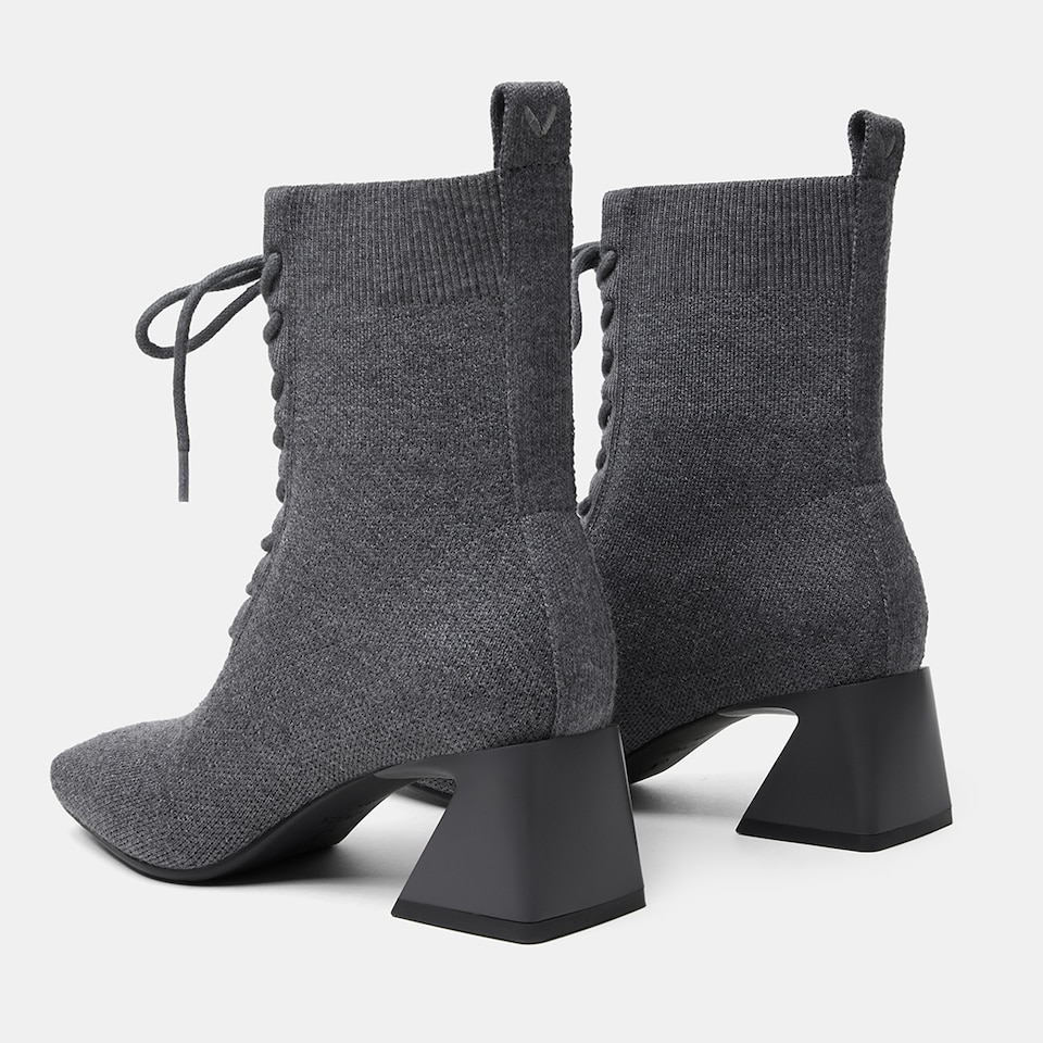 Isabel Square-toe Wool Ankle Boots in Rich Grey | Women's Sustainable and Stylish Shoes | VIVAIA