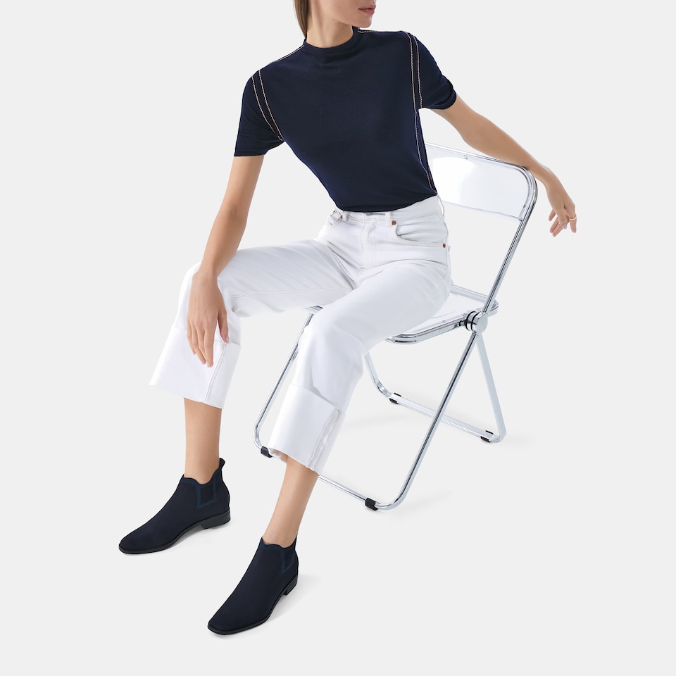 Ryan Chelsea Heeled Boots in Blue- Women's Sustainable and Stylish Shoes | VIVAIA