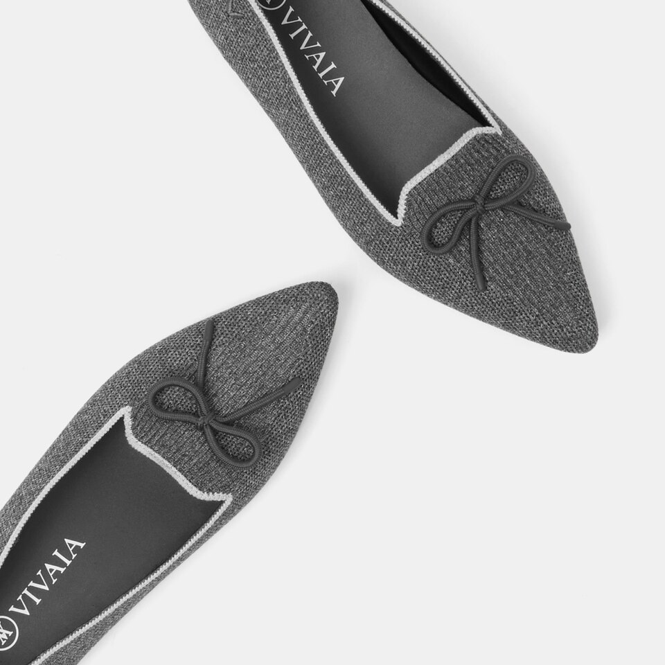 Eartha Pointy Flats in Rich Grey | Women's Sustainable, Washable and Stylish Shoes | VIVAIA