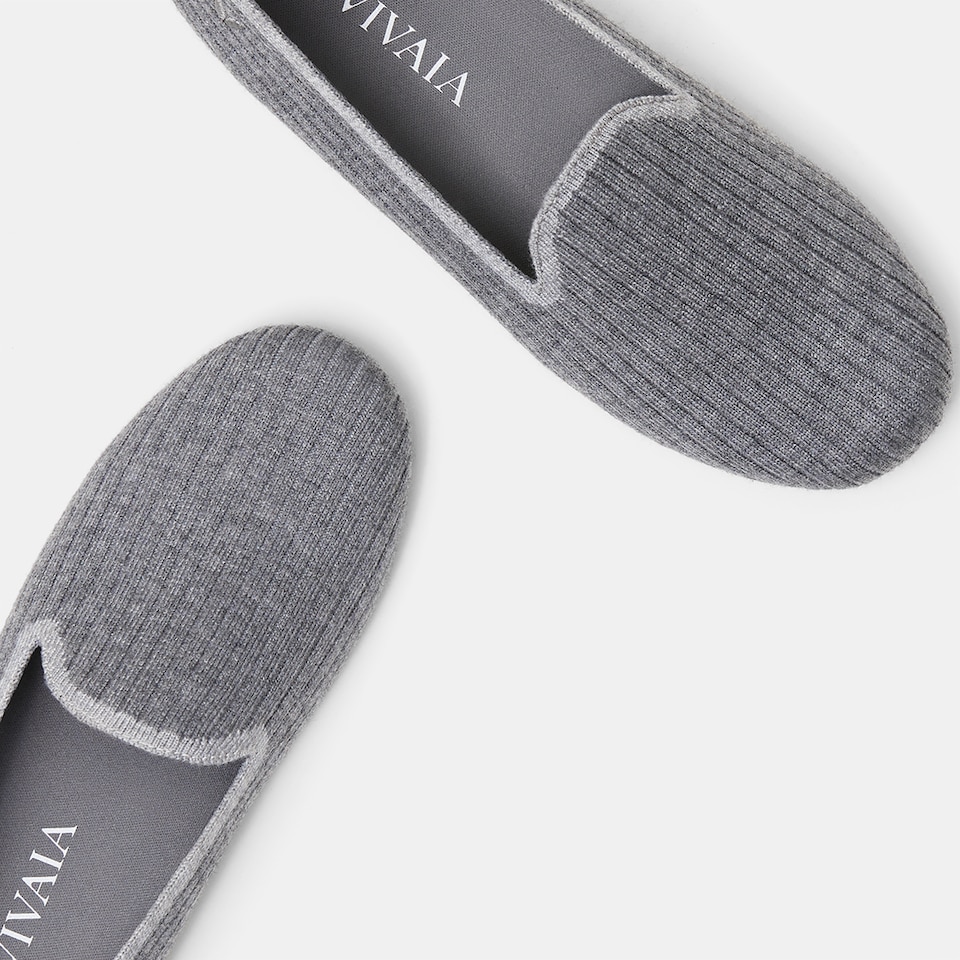 Kimberley Round-toe Wool Loafers in Rich Grey | Women's Sustainable, Washable and Stylish Shoes | VIVAIA