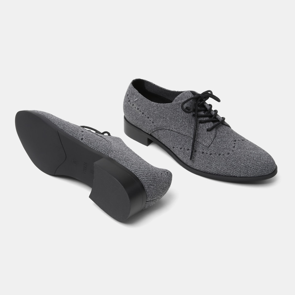 Victoria Round-toe Oxfoad Loafers in Rich Grey | Women's Sustainable and Stylish Shoes | VIVAIA