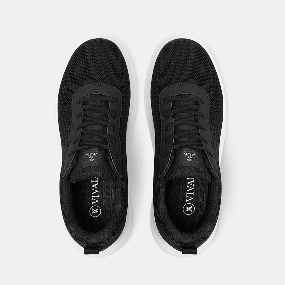 Billy Lace-up Water-resistant Sneakers in Black White | VIVAIA