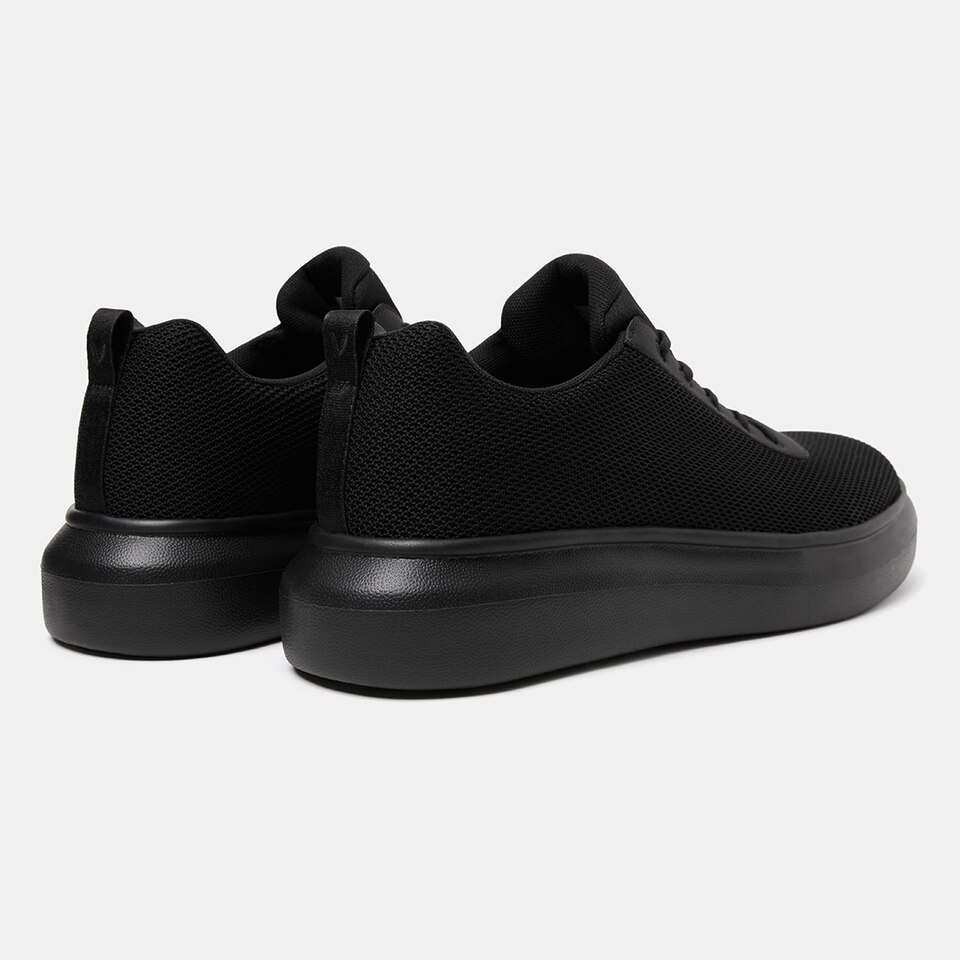 Billy Lace-up Water-resistant Sneakers in Solid Black | Men's Sustainable, Water-resistant Sneakers | VIVAIA