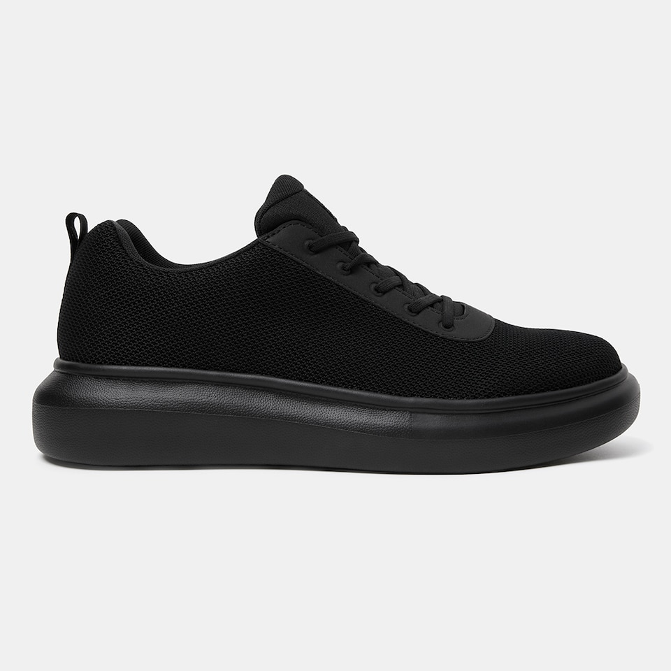 Billy Lace-up Water-resistant Sneakers in Solid Black | Men's Sustainable, Water-resistant Sneakers | VIVAIA