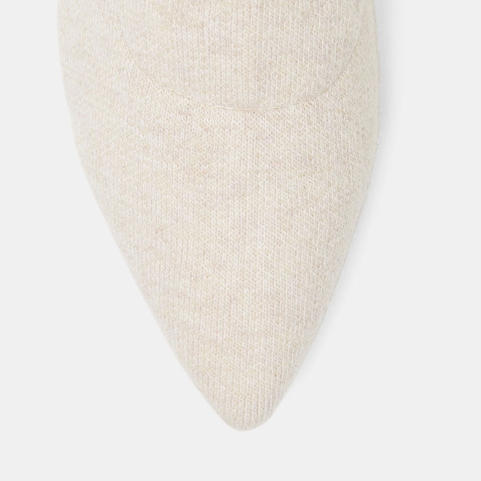 Naomi Pointy Wool Boots in Cream Ivory | Women's Sustainable and Stylish Shoes | VIVAIA