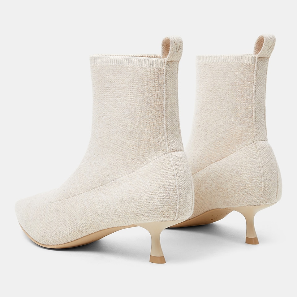 Naomi Pointy Wool Boots in Cream Ivory | Women's Sustainable and Stylish Shoes | VIVAIA