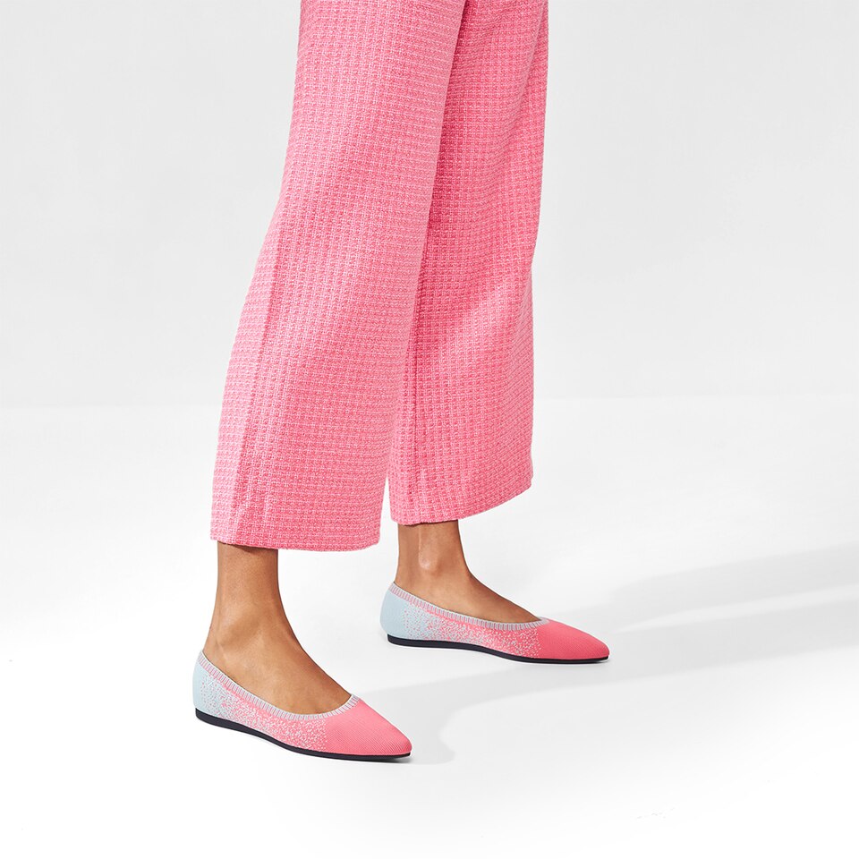 Aria 2.0 Pointy Flats in Flamingo Pink | Women's Sustainable, Washable and Stylish Shoes | VIVAIA