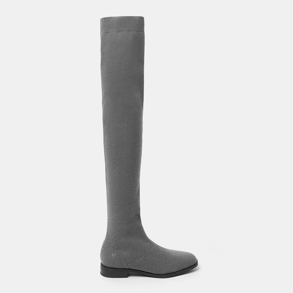Happer Wool Square-toe Boots in Rich Grey | Women's Sustainable and Stylish Shoes | VIVAIA