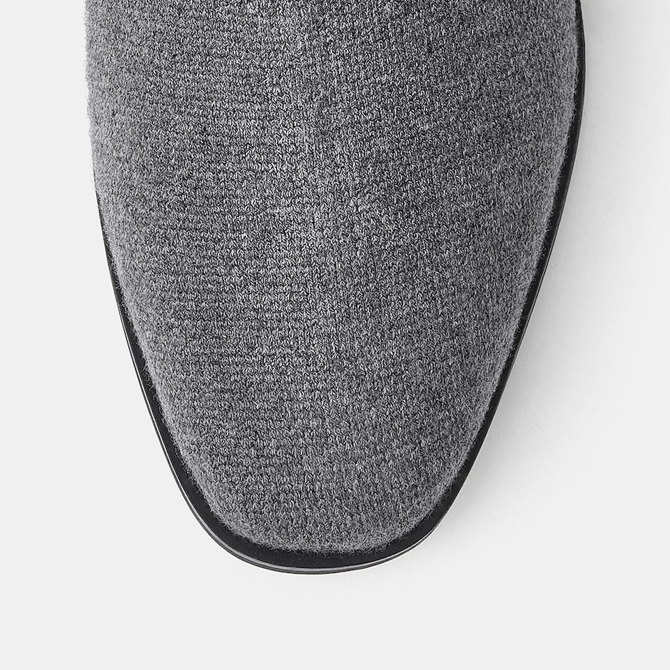 Happer Wool Square-toe Boots in Rich Grey | Women's Sustainable and Stylish Shoes | VIVAIA