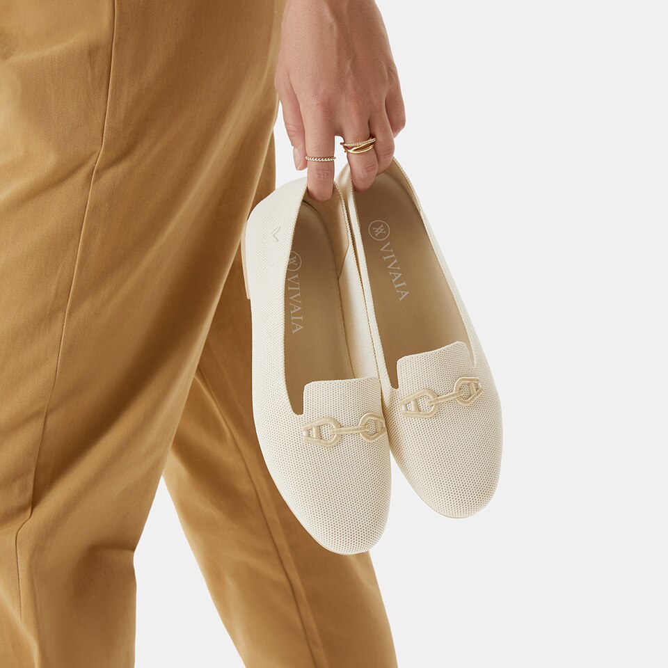 Eileen Loafers in Cream Ivory-Women's Everyday Work Loafer Shoes | VIVAIA