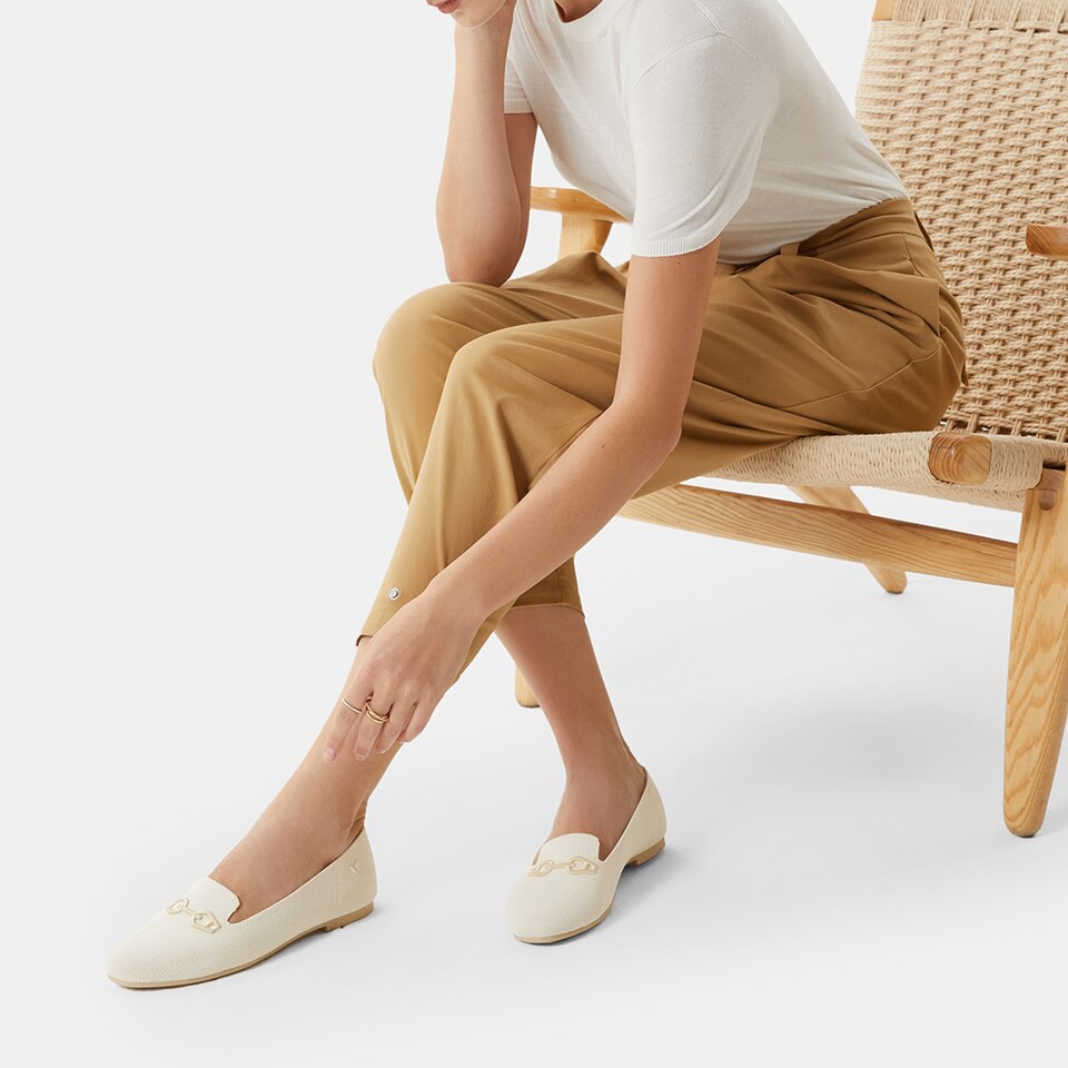 Eileen Loafers in Cream Ivory-Women's Everyday Work Loafer Shoes | VIVAIA
