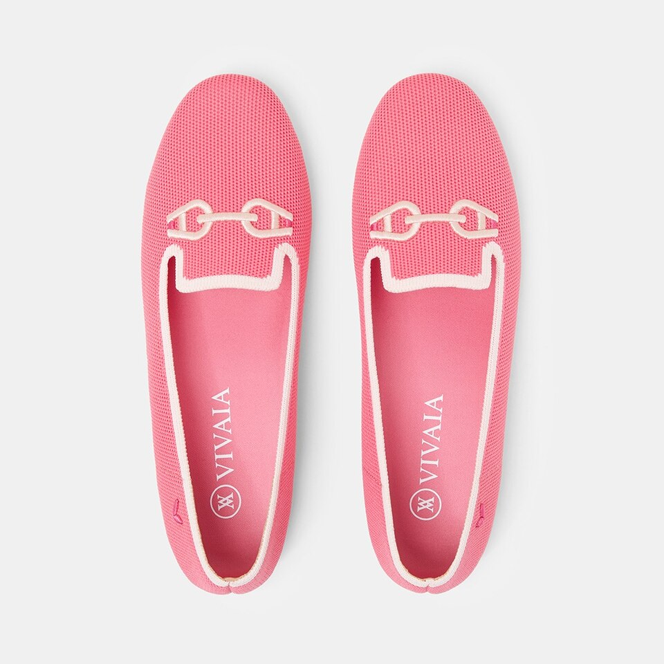 Eileen Loafers in Coral Red-Women's Everyday Work Loafer Shoes | VIVAIA