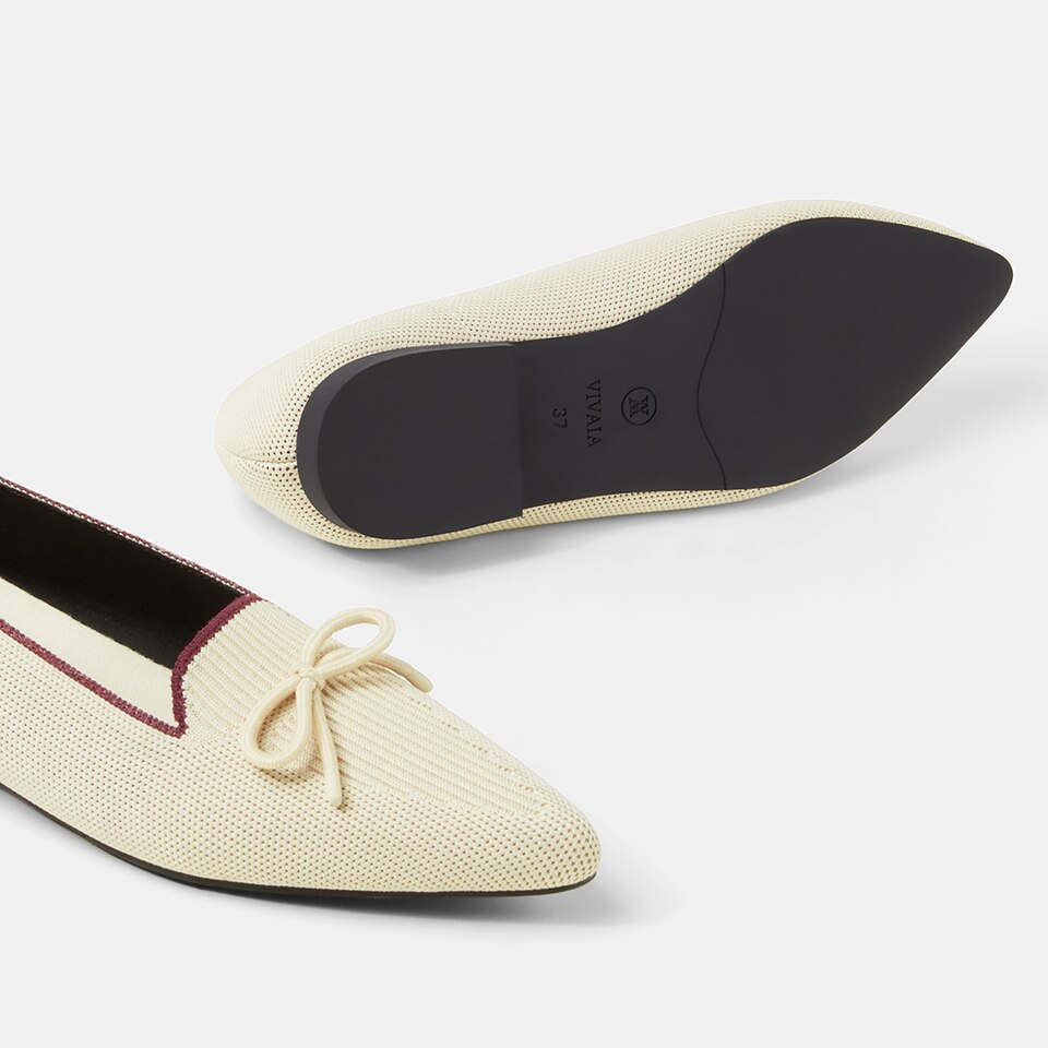 Eartha Pointy Flats in Cream Ivory | Women's Sustainable, Washable and Stylish Shoes | VIVAIA
