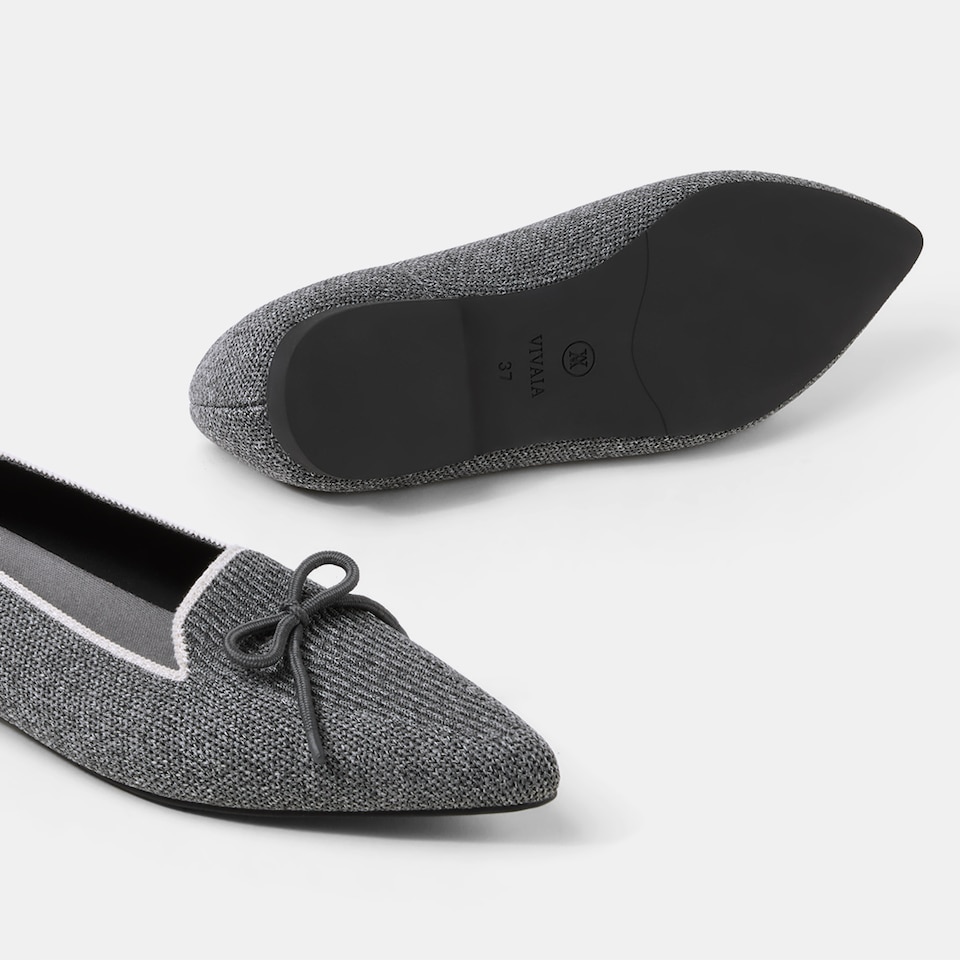 Eartha Pointy Flats in Rich Grey | Women's Sustainable, Washable and Stylish Shoes | VIVAIA