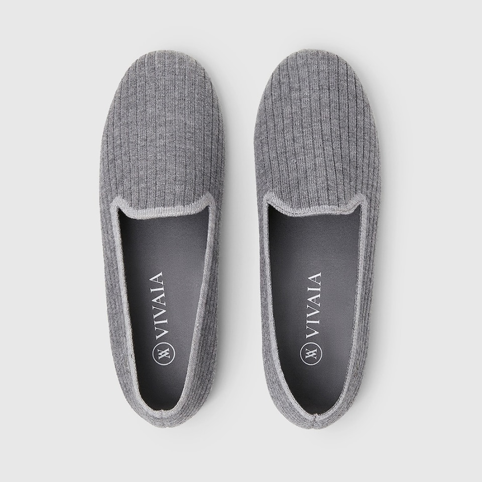 Kimberley Round-toe Wool Loafers in Rich Grey | Women's Sustainable, Washable and Stylish Shoes | VIVAIA