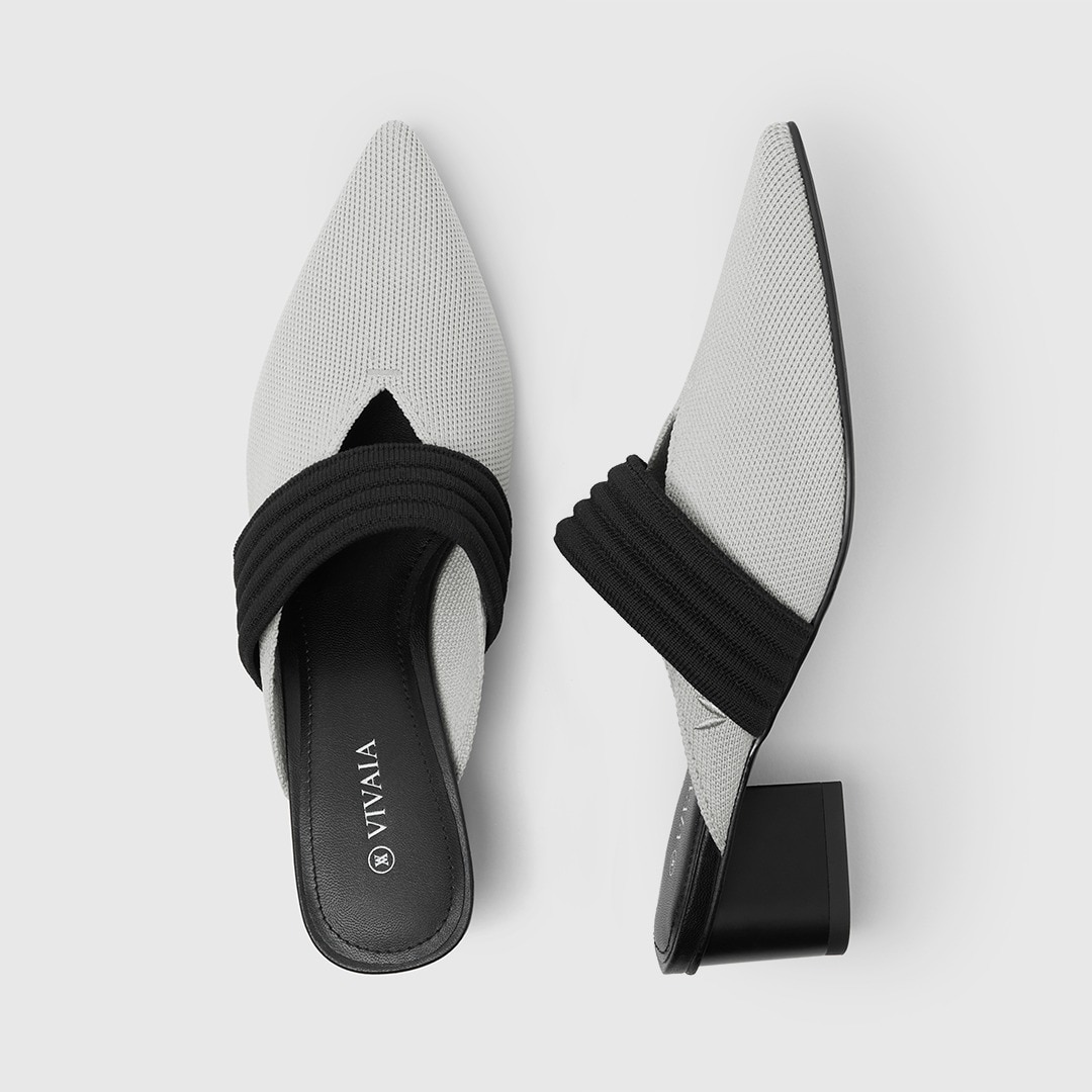 gray pointed toe heels