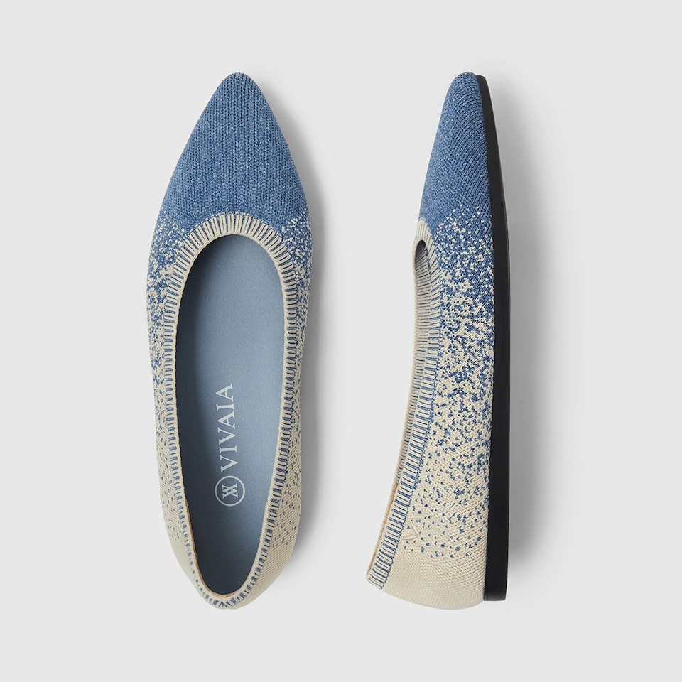 Aria 2.0 Pointy Flats in Starry Blue | Women's Sustainable, Washable and Stylish Shoes | VIVAIA