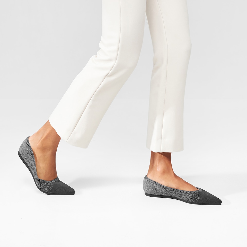 Aria 2.0 Pointy Flats in Starry Grey | Women's Sustainable, Washable and Stylish Shoes | VIVAIA