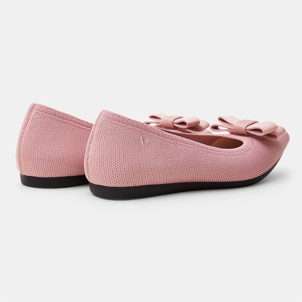 Aria Holiday Edition Pointy Flats in Pale Pink | Women's Sustainable,Washable and Stylish Shoes | VIVAIA