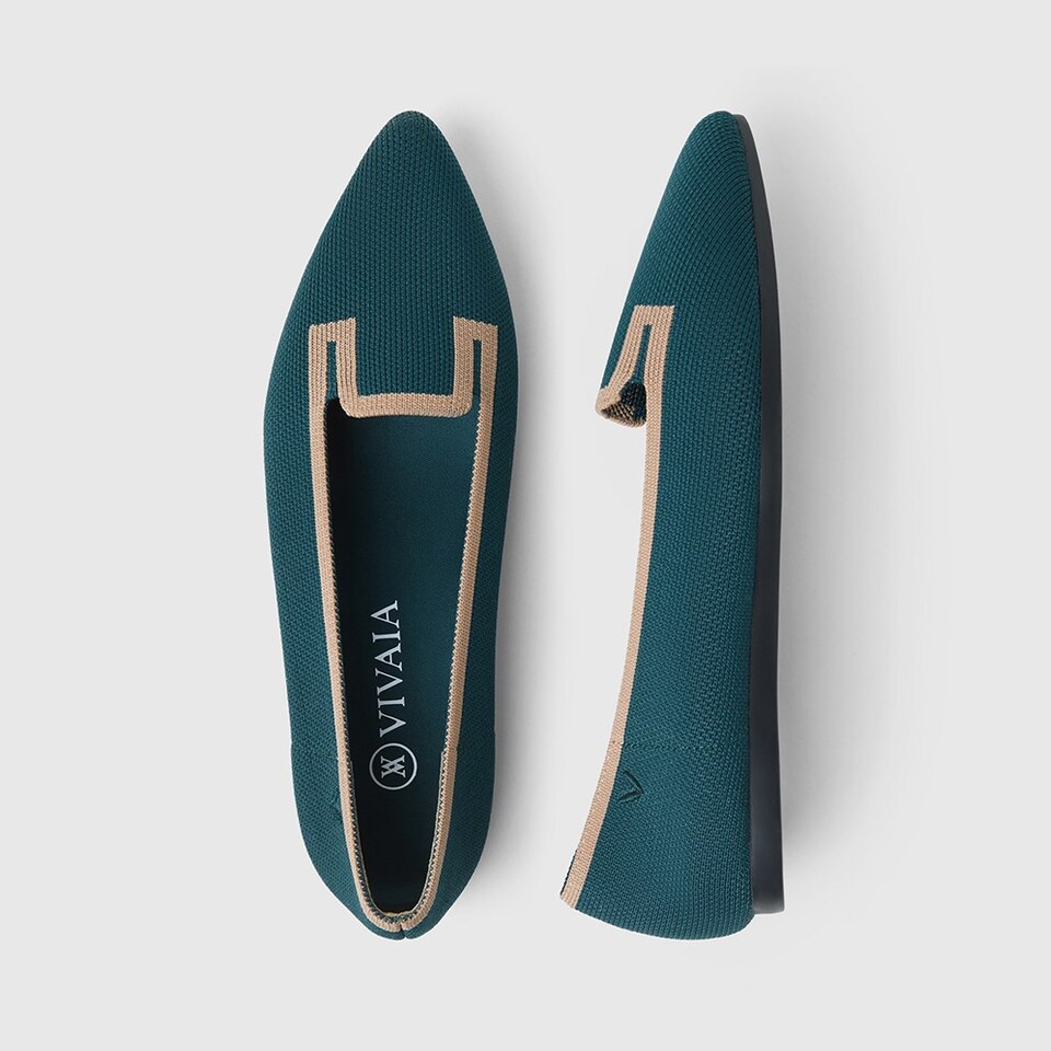 Manon Pointy Flats in Hunter Green | Women's Sustainable, Washable and Stylish Shoes | VIVAIA