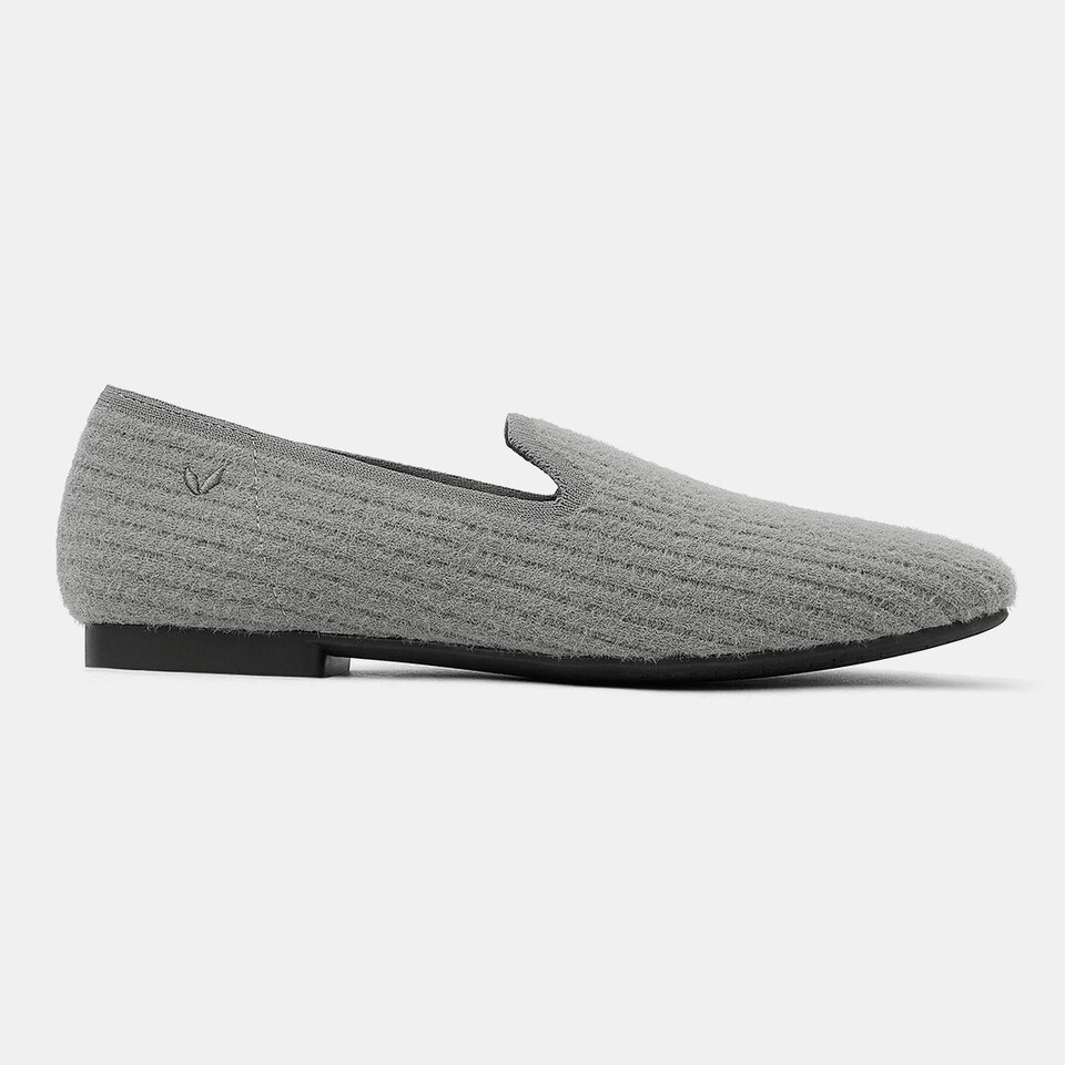 Rosie Square-toe Loafers in Pale Grey | Women's Sustainable, Washable and Stylish Shoes | VIVAIA