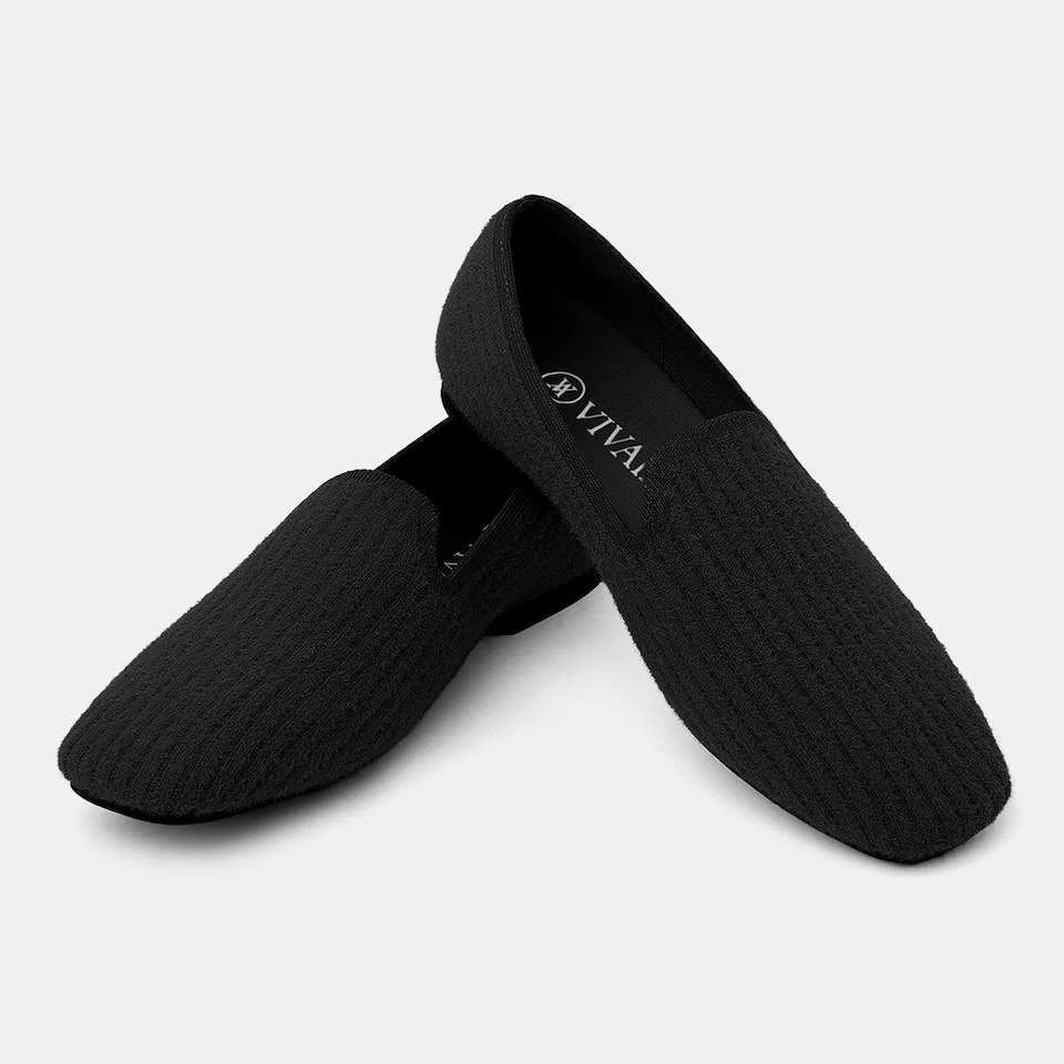 Rosie Square-toe Loafers in Black | Women's Sustainable, Washable and Stylish Shoes | VIVAIA