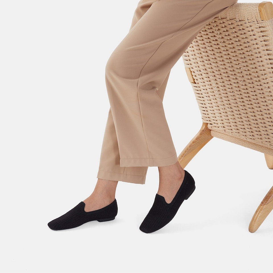 Rosie Square-toe Loafers in Black | Women's Sustainable, Washable and Stylish Shoes | VIVAIA