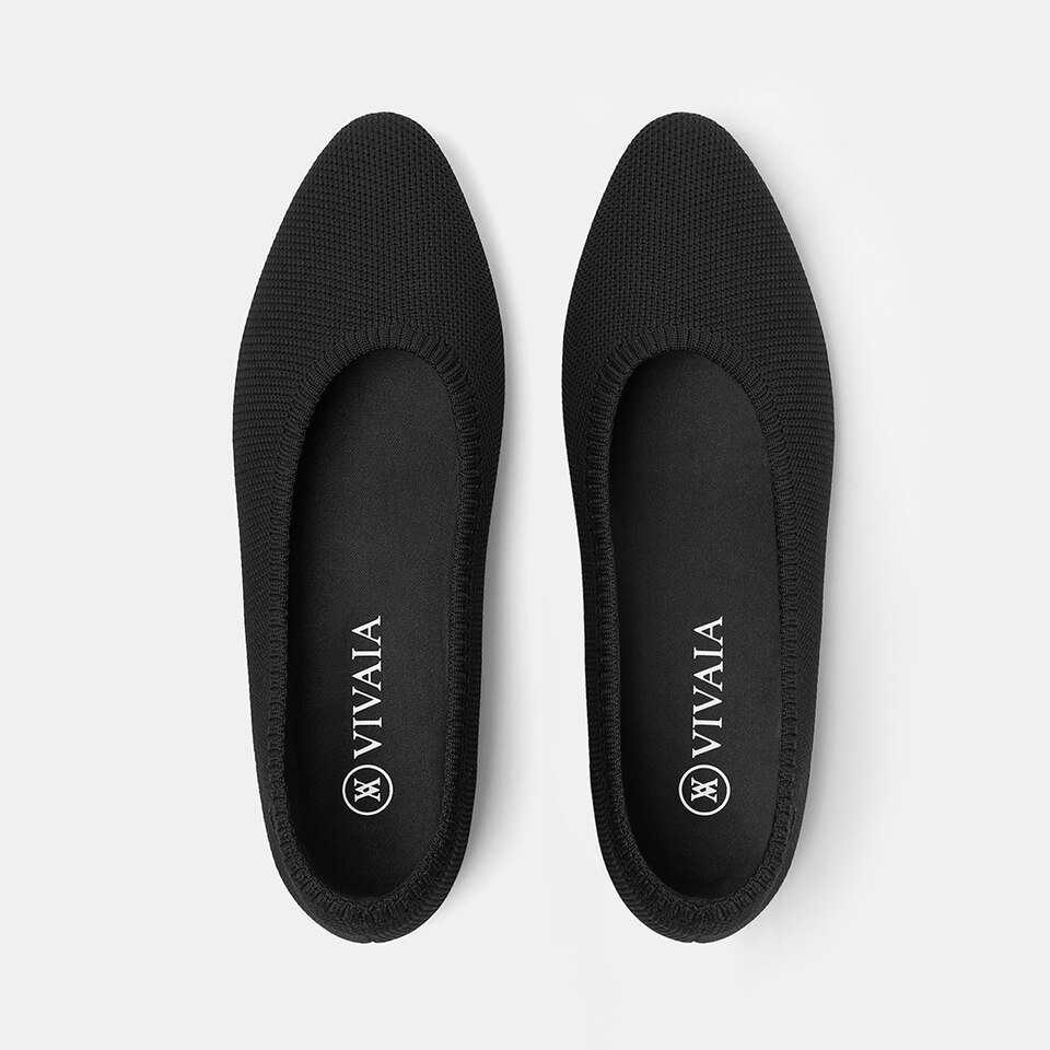 Tamia Round-toe Flats in Black | Women's Sustainable, Washable and Stylish Shoes | VIVAIA