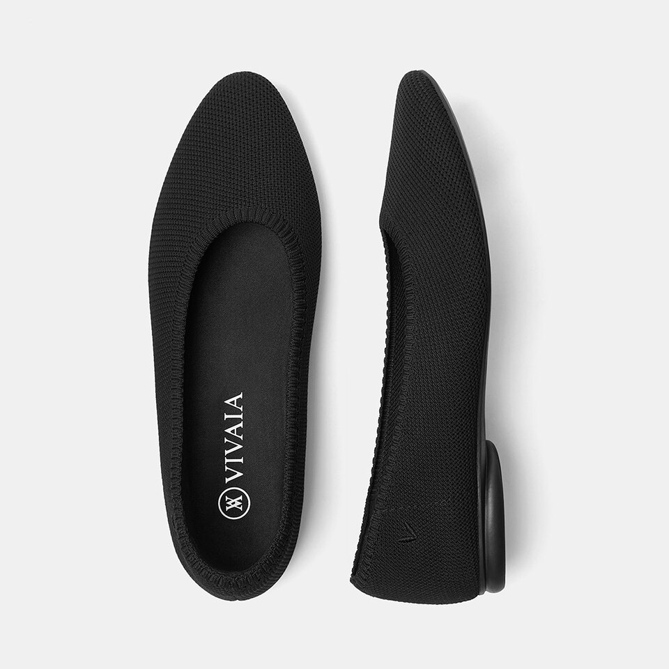 Tamia Round-toe Flats in Black | Women's Sustainable, Washable and Stylish Shoes | VIVAIA