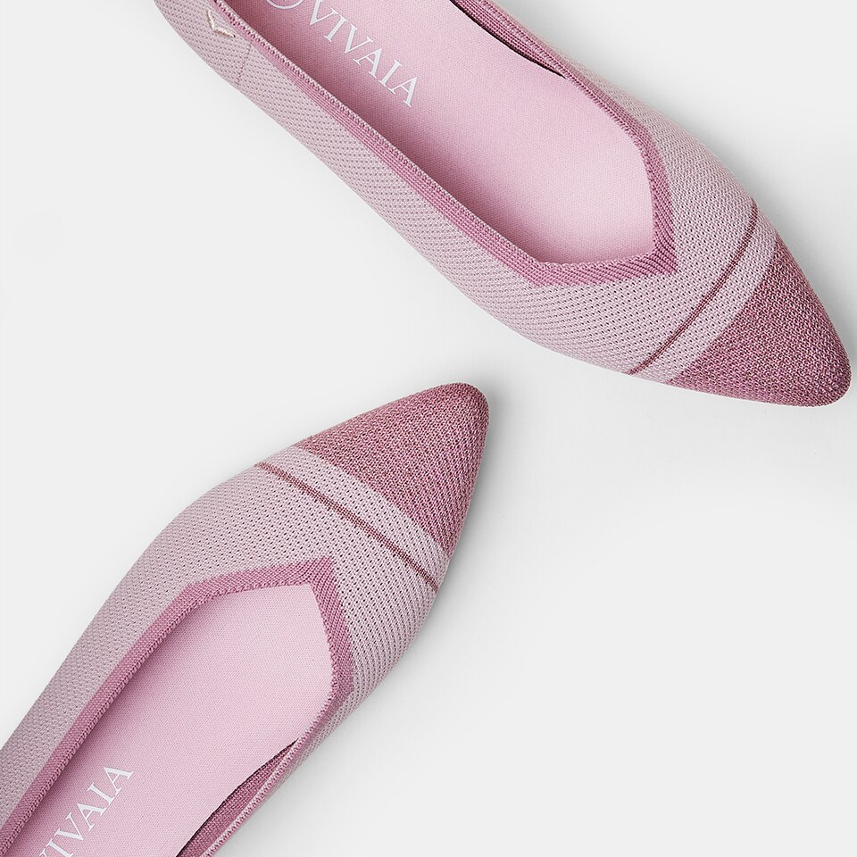 Avis Pointed-toe Flats in Pale Pink | Women's Sustainable, Washable and Stylish Shoes | VIVAIA